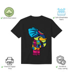Features of PS Elephant unisex t-shirt including premium print and comfort fit