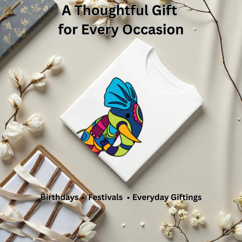 PS Elephant artistic t-shirt gift for art lovers, birthdays and special occasions