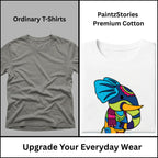 Premium quality stitching and artwork print on PS Elephant t-shirt
