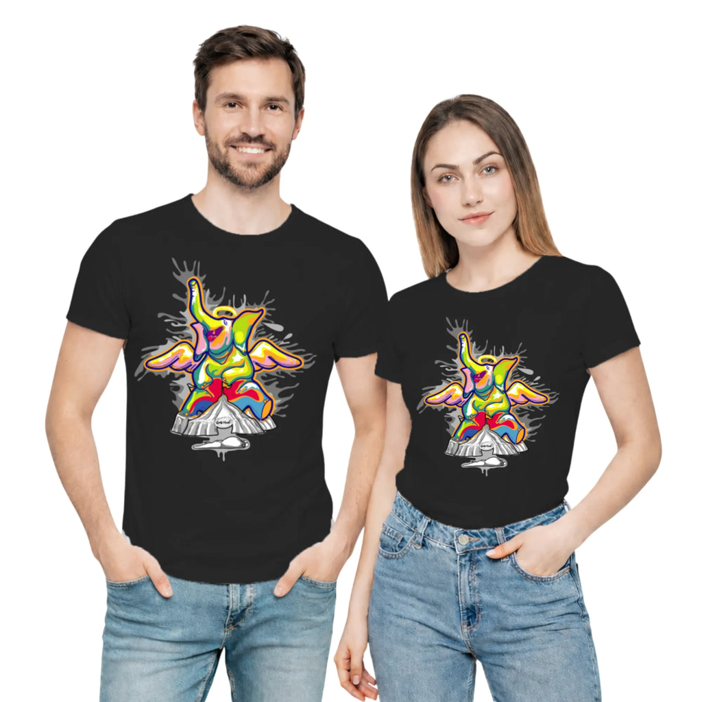Sourire De La Mort artistic unisex t-shirt in Black by PaintzStories