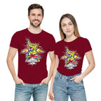 Sourire De La Mort artistic unisex t-shirt in Maroon by PaintzStories