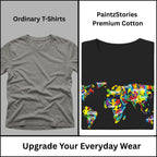 Premium quality stitching and artwork print on The Humanity Map t-shirt