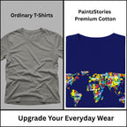 Premium quality stitching and artwork print on The Humanity Map t-shirt