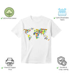 Features of The Humanity Map unisex t-shirt including premium print and comfort fit