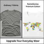 Premium quality stitching and artwork print on The Humanity Map t-shirt