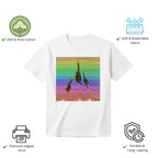 Three Giraffes men's t-shirt features premium cotton fabric and vibrant artwork print
