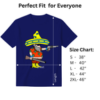 Wild Man's Intention men's graphic tee size chart and dimensions guide