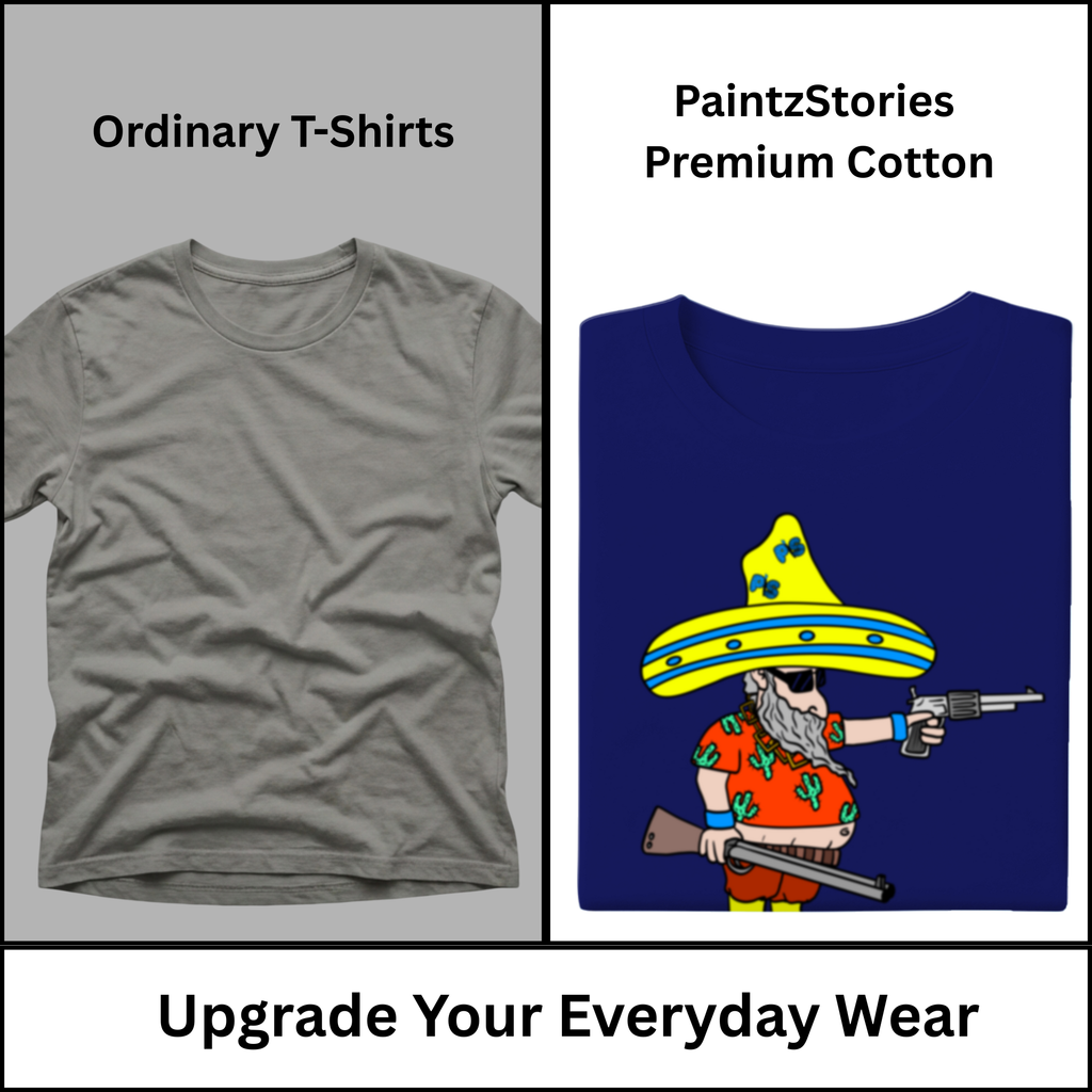 Premium quality stitching and artwork print on Wild Man's Intention men's artistic t-shirt