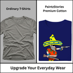 Premium quality stitching and artwork print on Wild Man's Intention men's artistic t-shirt