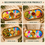 PaintzStories Cycle of Seasons round serving platter for dry food, snacks, fruits, starters and table display
