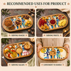 PaintzStories Egyptian Priestess and Warriors round serving platter for dry food, snacks, fruits, starters and table display