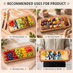 PaintzStories rectangular wooden platter for serving dry snacks, starters, fruits and sides or displaying as table decor