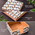 PaintzStories Elephants In Love handcrafted wooden coasters with decorative Meena print