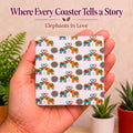 PaintzStories Elephants In Love artistic wooden coaster story artwork
