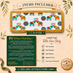 1 PaintzStories wooden rectangular platter, PaintzStories Card and Welcome Letter