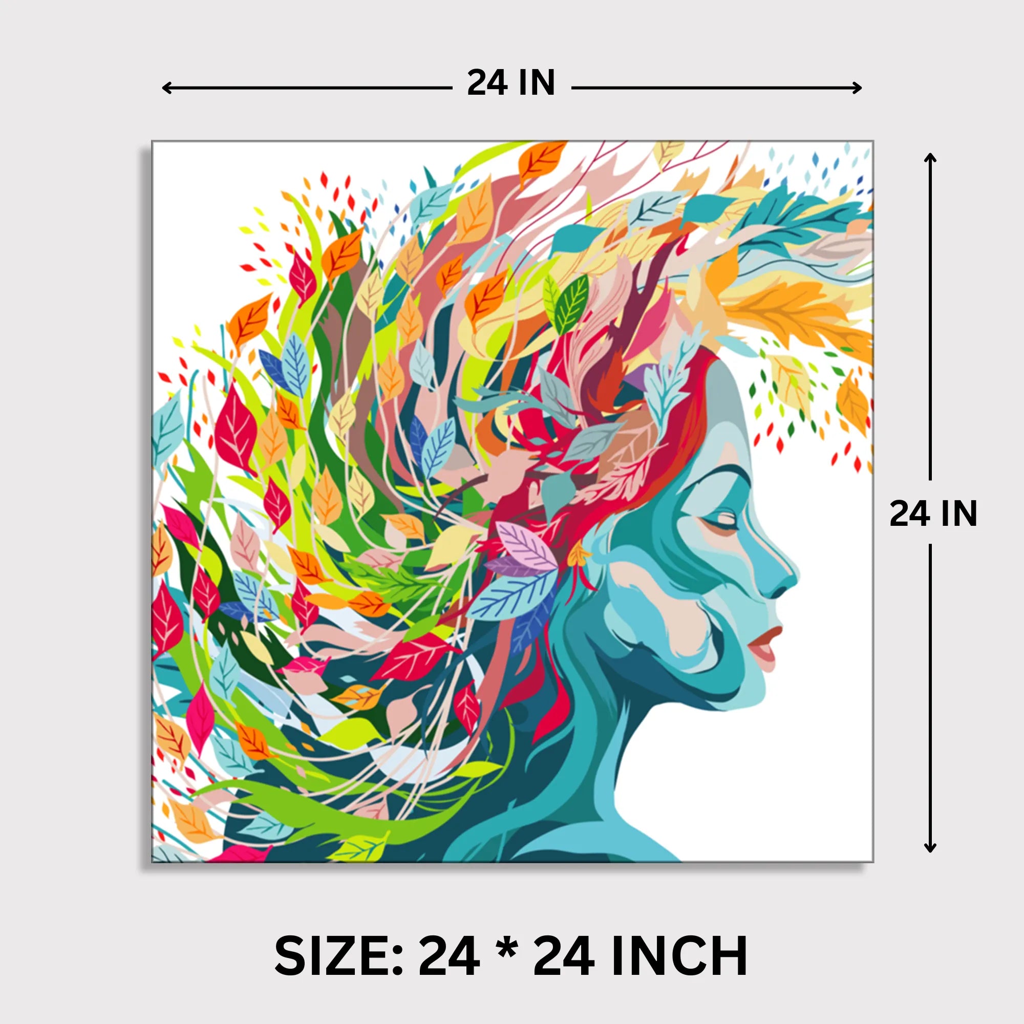 Floral Reflections Embracing Colourful Creativity in Life canvas print dimensions 2 feet x 2 feet framed wall art