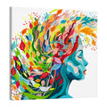 Floral Reflections Embracing Colourful Creativity in Life premium framed canvas print wall art for living room by PaintzStories