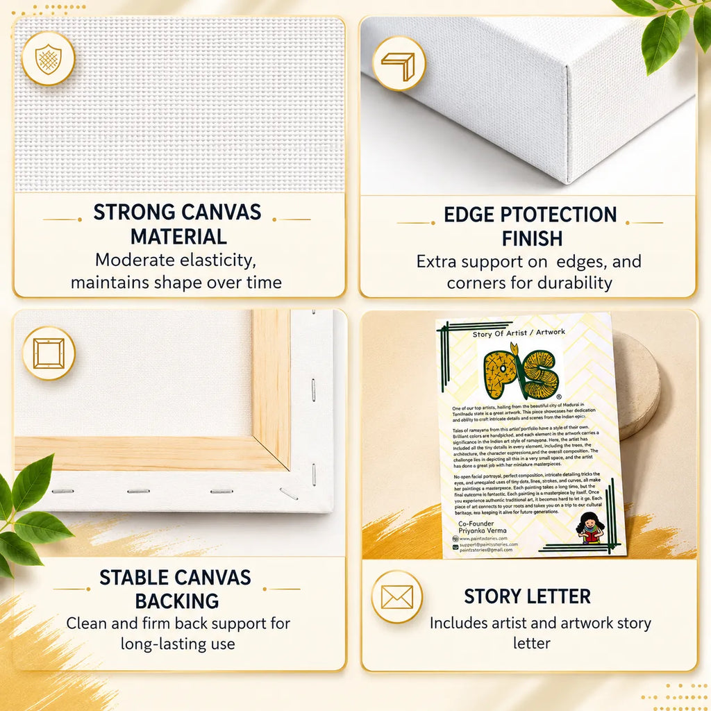 High-quality canvas texture with sharp digital print and durable wooden frame