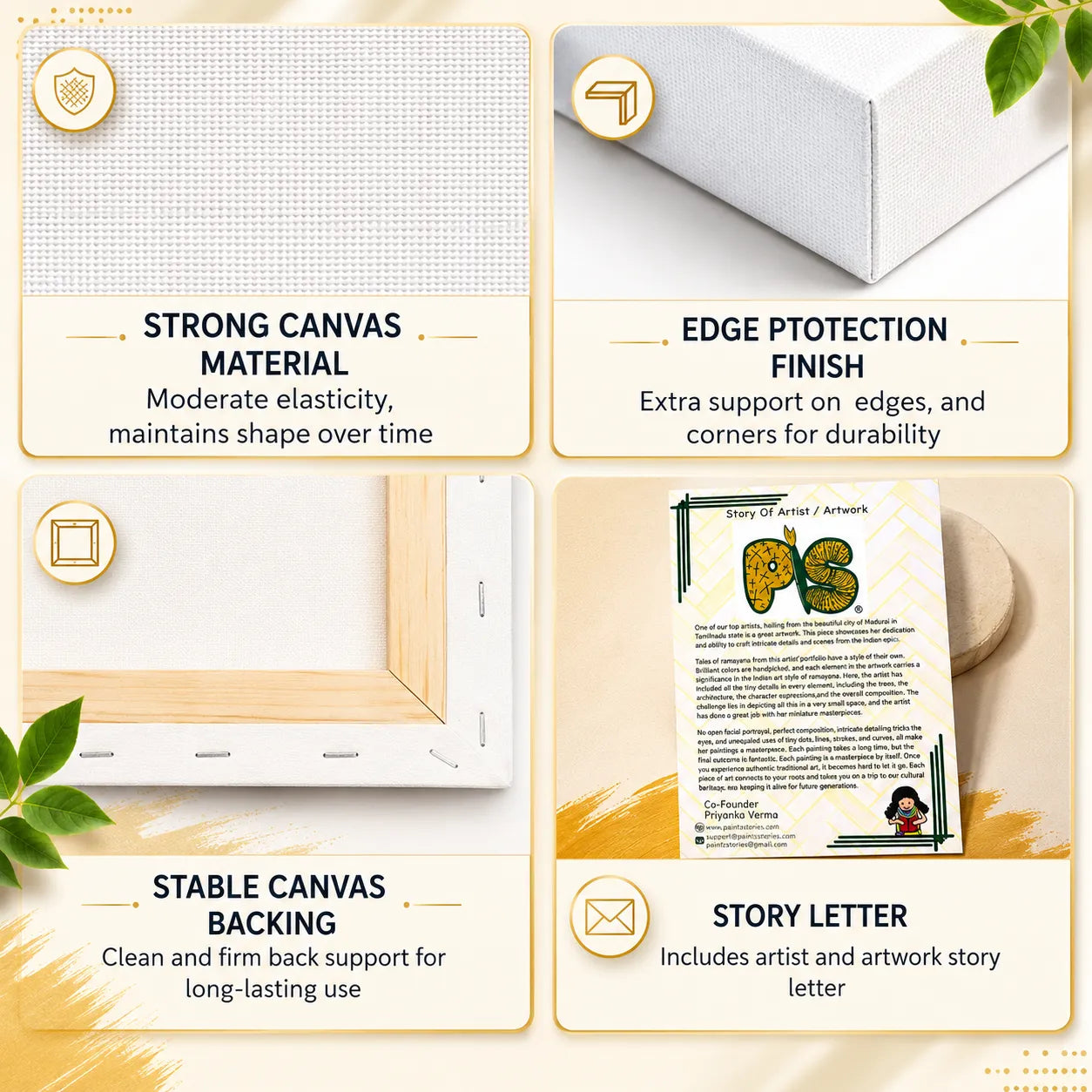 High-quality canvas texture with sharp digital print and durable wooden frame