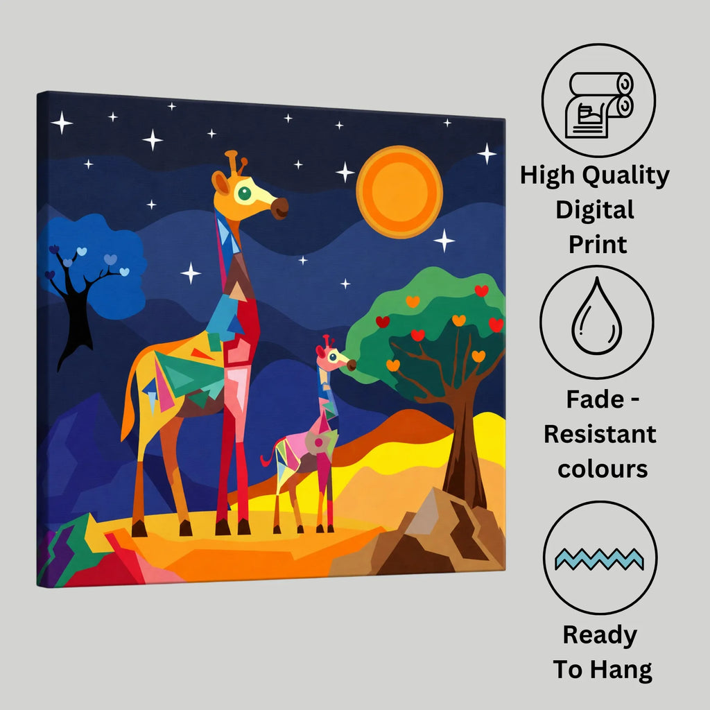 Premium canvas print with wooden frame, story card and authentic artwork by PaintzStories