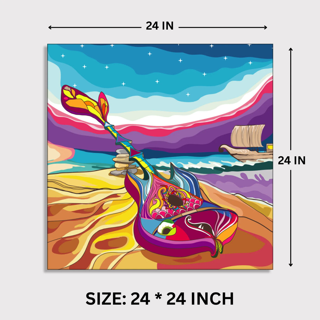 Harmonious Melodies by the Sea canvas print dimensions 2 feet x 2 feet framed wall art
