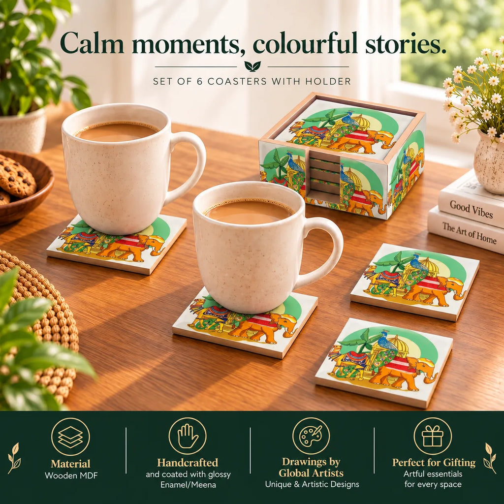 PaintzStories A Journey Through Culture & Tradition decorative wooden coasters for home decor