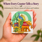 PaintzStories A Journey Through Culture & Tradition artistic wooden coaster story artwork