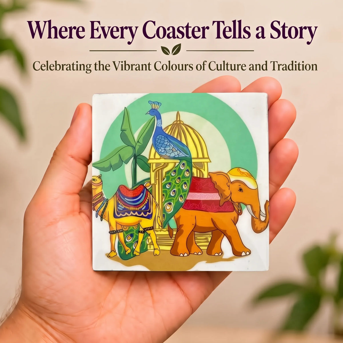 PaintzStories A Journey Through Culture & Tradition artistic wooden coaster story artwork