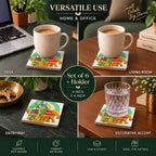PaintzStories A Journey Through Culture & Tradition wooden coasters for dining table and everyday use