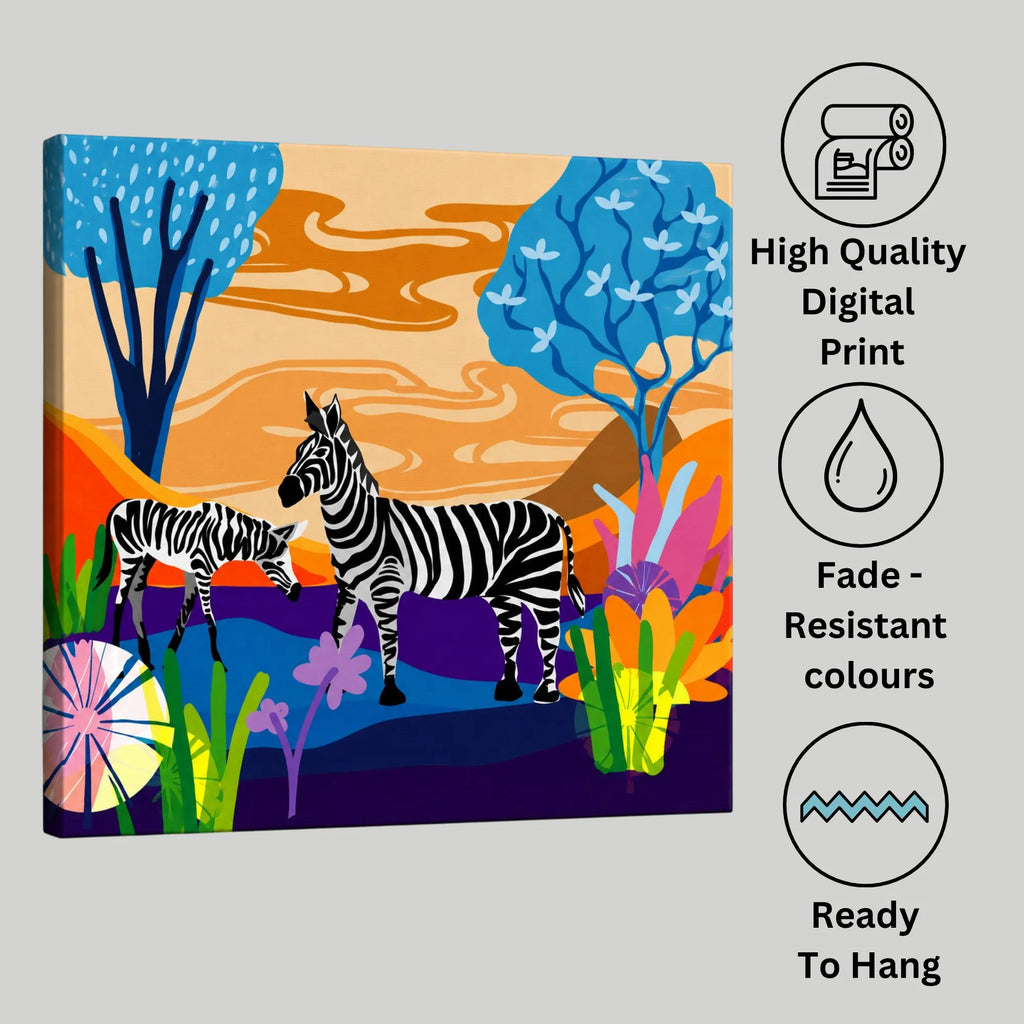 Premium canvas print with wooden frame, story card and authentic artwork by PaintzStories