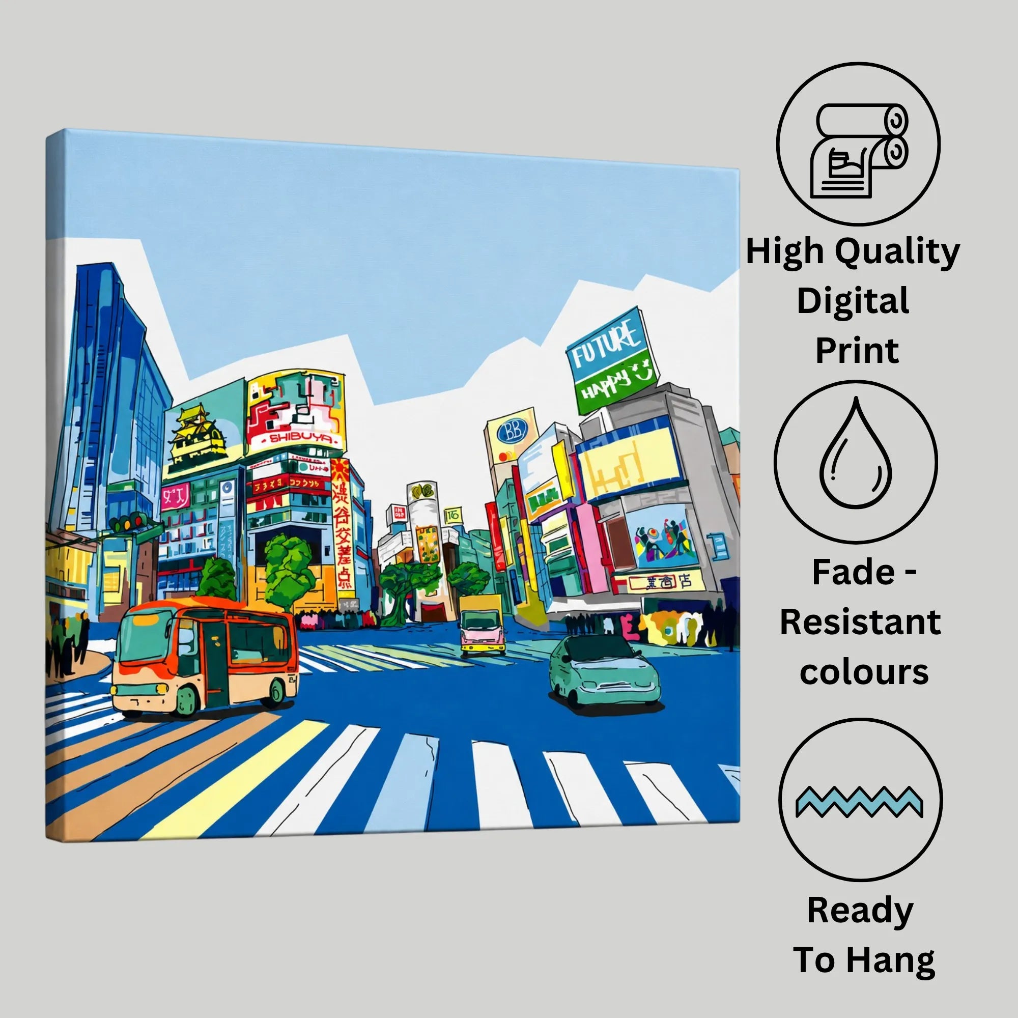 Premium canvas print with wooden frame, story card and authentic artwork by PaintzStories