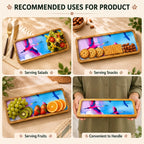 PaintzStories rectangular wooden platter for serving dry snacks, starters, fruits and sides or displaying as table decor