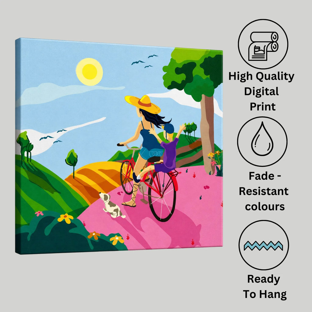 Premium canvas print with wooden frame, story card and authentic artwork by PaintzStories