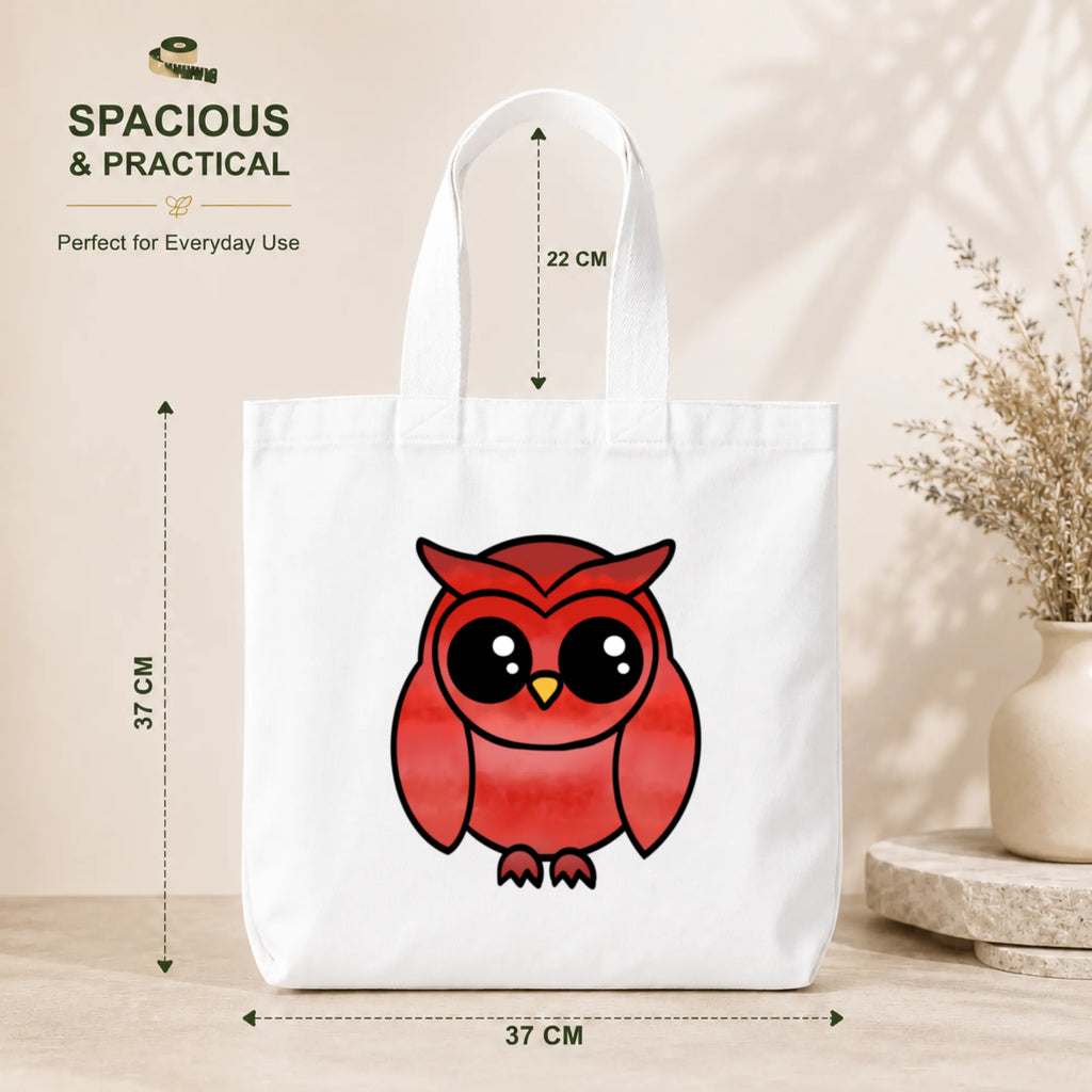 PaintzStories "A Graceful Owl" Tote Bag Size – 37cm x 37cm with 22cm Handles and Inner Pocket