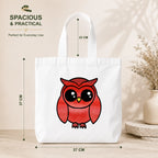 PaintzStories "A Graceful Owl" Tote Bag Size – 37cm x 37cm with 22cm Handles and Inner Pocket
