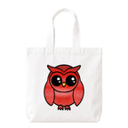 PaintzStories "A Graceful Owl" Artistic Tote Bag – White Eco-Friendly Cotton Canvas Bag for Women