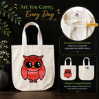 PaintzStories "A Graceful Owl" Tote Bag in Use for Shopping, College and Travel