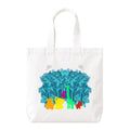 PaintzStories "A Rainbow Jungle" Artistic Tote Bag – White Eco-Friendly Cotton Canvas Bag for Women
