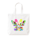 PaintzStories "A Vibrant Butterfly" Artistic Tote Bag – White Eco-Friendly Cotton Canvas Bag for Women