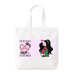 PaintzStories "Mother's Love" Artistic Tote Bag – White Eco-Friendly Cotton Canvas Bag for Women