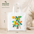 PaintzStories "Palm Trees (Orange)" Tote Bag Size – 37cm x 37cm with 22cm Handles and Inner Pocket
