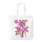 PaintzStories "Palm Trees (Purple)" Artistic Tote Bag – White Eco-Friendly Cotton Canvas Bag for Women