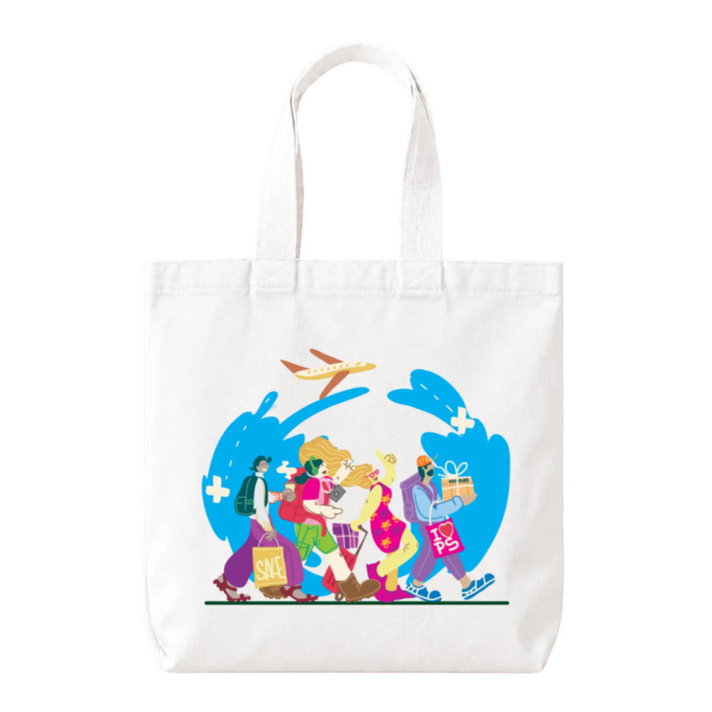 PaintzStories "Travel Tales" Artistic Tote Bag – White Eco-Friendly Cotton Canvas Bag for Women