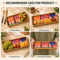 PaintzStories rectangular wooden platter for serving dry snacks, starters, fruits and sides or displaying as table decor