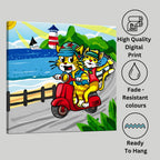 Premium canvas print with wooden frame, story card and authentic artwork by PaintzStories
