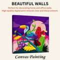 Vibrant Toucan: Colourful Doodle Illustration of Tropical Beauty artistic canvas print enhancing beautiful living room walls