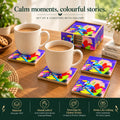 PaintzStories Vibrant Toucan decorative wooden coasters for home decor