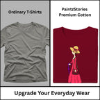 Premium quality stitching and artwork print on A Walking Lady women's graphic tee